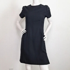 Kasper Vintage Y2K Old Hollywood Glamour Black Preppy Shift Dress Size 4P